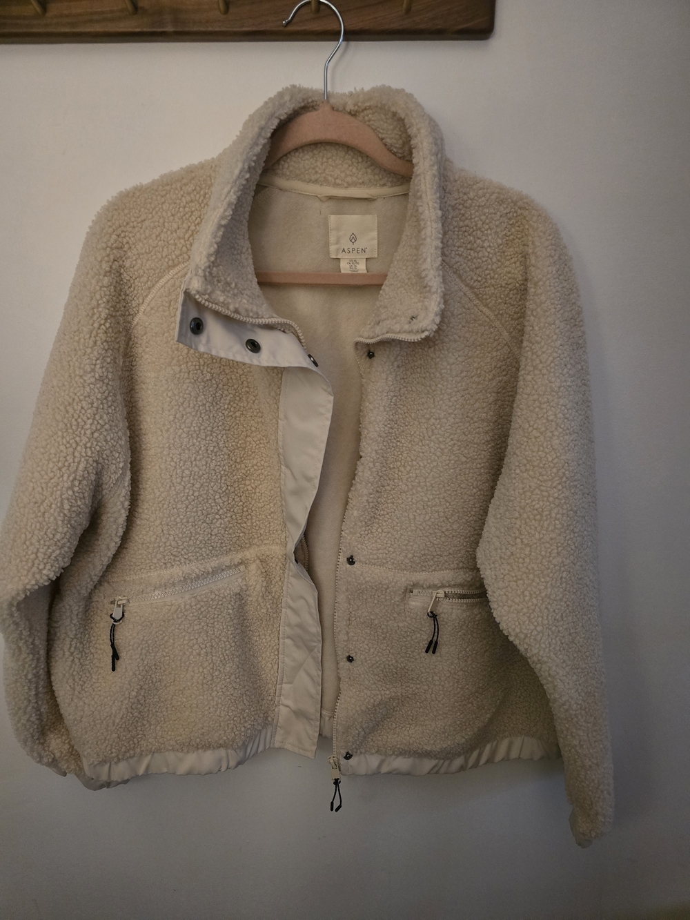 Baby Aspen Cream Teddy Sherpa Zip Jacket